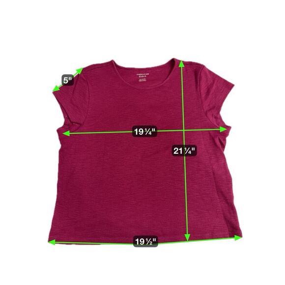 American Eagle Shirt Women’s XL Maroon Lightweight Casual Preppy Ribbed - Picture 4 of 4